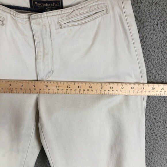 VTG Abercrombie & Fitch Flare wide leg low rise beige khaki pants Size 4 Y2K - Picture 6 of 10
